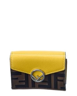 FENDI Micro Trifold Leather French Wallet Women