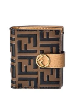 FENDI FF Compact Leather Wallet Women