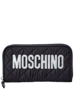 MOSCHINO Logo Zip Around Wallet Women