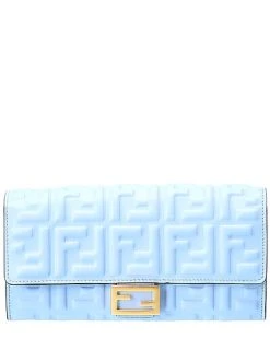 FENDI FF Embossed Leather Continental Wallet Women