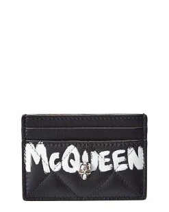 Alexander McQueen Skull Graffiti Leather Card Case Women
