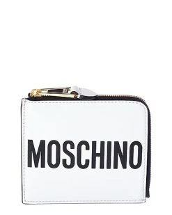 MOSCHINO Logo Lettering Leather Pouch Women