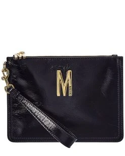 MOSCHINO Logo Leather Wristlet Women