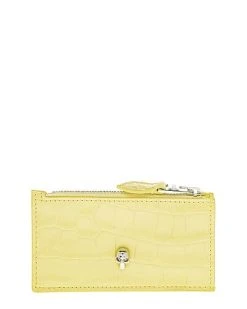 Alexander McQueen Skull Zip Leather Card Holder Women