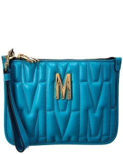 MOSCHINO Logo Leather Wristlet Women