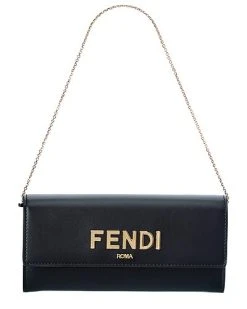FENDI FF Leather Continental Wallet On Chain Women