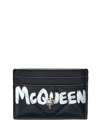 Alexander McQueen Skull Graffiti Leather Card Case Women 3 Alexander McQueen Skull Graffiti Leather Card Case Women