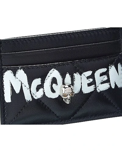 Alexander McQueen Skull Graffiti Leather Card Case Women 5 Alexander McQueen Skull Graffiti Leather Card Case Women - Image 3