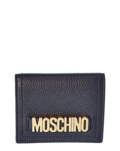 MOSCHINO Logo Leather Compact Wallet Women