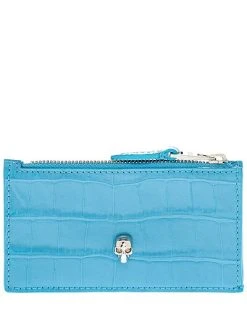 Alexander McQueen Skull Zip Leather Card Holder Women
