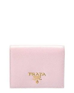 Prada Saffiano Leather Lock Bifold Wallet Women
