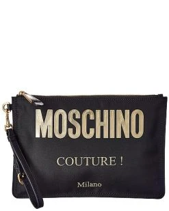 MOSCHINO Couture Leather-Trim Pouch Women